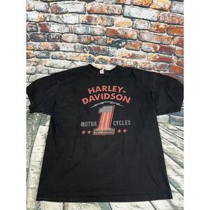 Harley Davidson Mens Black Graphic T Shirt Roadhouse Motor Cycles Sz XXL
